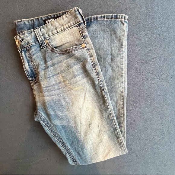 Seven7 Jeans Mens 34x34 Straight Fit Denim Stretch Pants light distress - Picture 4 of 12